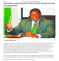 Namibia reap benefit from China 