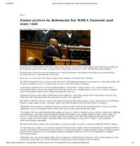  Zuma arrives in Indonesia 